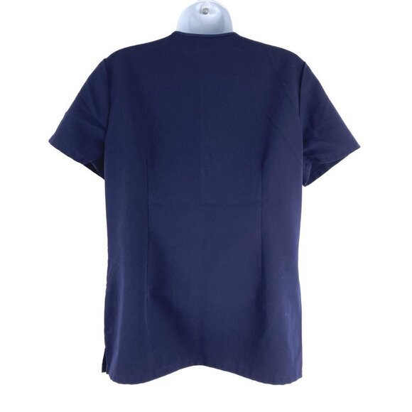Figs Casma Three Pocket Scrub Top Navy Blue Short Sleeve V-Neck Women's Small - Picture 6 of 10